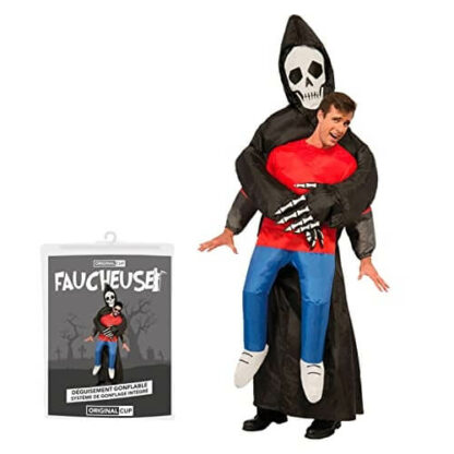 Danse Macabre Gonflable - Costume Faucheuse Noir Adulte - Déguisement Halloween Horreur