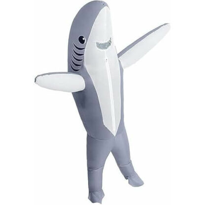 Requin en Fête - Costume Gonflable Gris - Déguisement Adulte Halloween