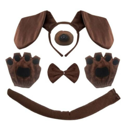 "Teckel Transformation" - Kit Déguisement Complet Chien Marron - Accessoires Costumes Halloween Mixte